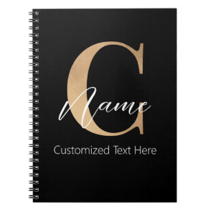 Modern Monogrammed Initiaal C & Naam Gepersonalise Notitieboek