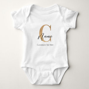 Modern Monogrammed Initiaal C & Naam Gepersonalise Romper