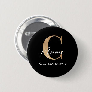 Modern Monogrammed Initiaal C & Naam Gepersonalise Ronde Button 5,7 Cm