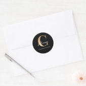 Modern Monogrammed Initiaal C & Naam Gepersonalise Ronde Sticker (Envelop)