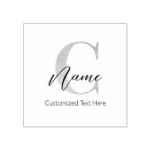 Modern Monogrammed Initiaal C & Naam Gepersonalise Rubberstempel (Afrduk)