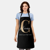 Modern Monogrammed Initiaal C & Naam Gepersonalise Schort (Gedragen)