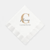 Modern Monogrammed Initiaal C & Naam Gepersonalise Servet (Hoek)