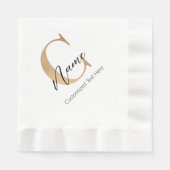 Modern Monogrammed Initiaal C & Naam Gepersonalise Servet (Voorkant)