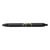 Modern Monogrammed Initiaal C & Naam Gepersonalise Zwarte Inkt Pen (Voorkant)