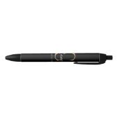 Modern Monogrammed Initiaal C & Naam Gepersonalise Zwarte Inkt Pen (Bodem)