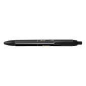 Modern Monogrammed Initiaal C & Naam Gepersonalise Zwarte Inkt Pen (Achterkant)