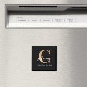 Modern Monogrammed Initiaal C & Naam Persoonlijk Magneet (Insitu (Vaatwasser))