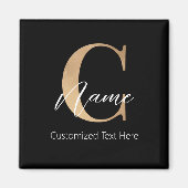 Modern Monogrammed Initiaal C & Naam Persoonlijk Magneet (Voorkant)