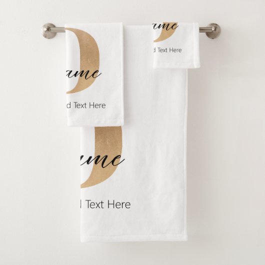Modern Monogrammed Initiaal D & Naam Gepersonalise Bad Handdoek (Insitu)