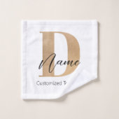 Modern Monogrammed Initiaal D & Naam Gepersonalise Bad Handdoek (Wasdoekje)