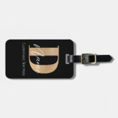 Modern Monogrammed Initiaal D & Naam Gepersonalise Bagagelabel (Voorkant horizontaal)