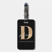 Modern Monogrammed Initiaal D & Naam Gepersonalise Bagagelabel (Achterkant verticaal)