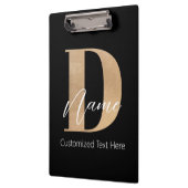 Modern Monogrammed Initiaal D & Naam Gepersonalise Klembord (Links)