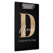 Modern Monogrammed Initiaal D & Naam Gepersonalise Klembord (Rechts)