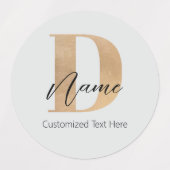 Modern Monogrammed Initiaal D & Naam Gepersonalise Labels (Design 2)