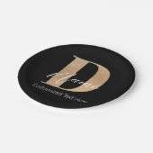 Modern Monogrammed Initiaal D & Naam Gepersonalise Papieren Bordje (Gekanteld)