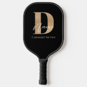 Modern Monogrammed Initiaal D & Naam Gepersonalise Pickleball Paddle (Achterkant)
