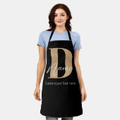 Modern Monogrammed Initiaal D & Naam Gepersonalise Schort (Gedragen)