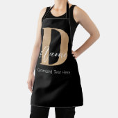 Modern Monogrammed Initiaal D & Naam Gepersonalise Schort (Insitu)