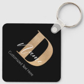 Modern Monogrammed Initiaal D & Naam Gepersonalise Sleutelhanger (Achterkant)