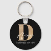 Modern Monogrammed Initiaal D & Naam Gepersonalise Sleutelhanger (Achterkant)