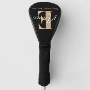 Modern Monogrammed Initiaal E & Naam Gepersonalise Golfheadcover