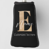 Modern Monogrammed Initiaal E & Naam Gepersonalise Golfheadcover (Draai 90)