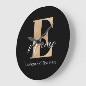Modern Monogrammed Initiaal E & Naam Gepersonalise Grote Klok (Hoek)