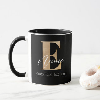 Modern Monogrammed Initiaal E & Naam Gepersonalise Mok