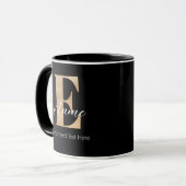 Modern Monogrammed Initiaal E & Naam Gepersonalise Mok (Voorkant links)
