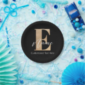 Modern Monogrammed Initiaal E & Naam Gepersonalise Papieren Bordje (Feest)