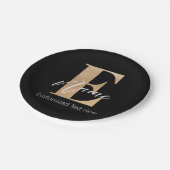 Modern Monogrammed Initiaal E & Naam Gepersonalise Papieren Bordje (Gekanteld)