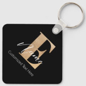Modern Monogrammed Initiaal E & Naam Gepersonalise Sleutelhanger (Achterkant)