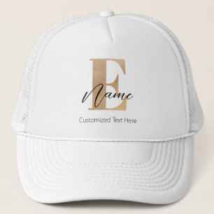 Modern Monogrammed Initiaal E & Naam Gepersonalise Trucker Pet