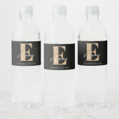 Modern Monogrammed Initiaal E & Naam Gepersonalise Waterfles Etiket (Flessen)