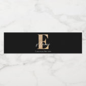 Modern Monogrammed Initiaal E & Naam Gepersonalise Waterfles Etiket (Enkel label)