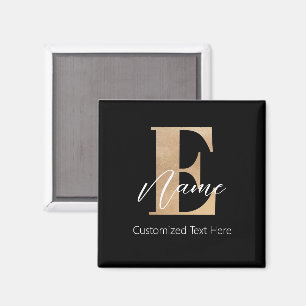 Modern Monogrammed Initiaal E & Naam Persoonlijk Magneet