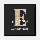 Modern Monogrammed Initiaal E & Naam Persoonlijk Magneet (Voorkant)