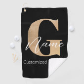 Modern Monogrammed Initiaal G & Naam Gepersonalise Golfhanddoek (Insitu)