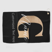 Modern Monogrammed Initiaal G & Naam Gepersonalise Golfhanddoek (Horizontaal)
