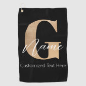 Modern Monogrammed Initiaal G & Naam Gepersonalise Golfhanddoek (Voorkant)
