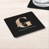 Modern Monogrammed Initiaal G & Naam Gepersonalise Kartonnen Onderzetters (Schuin)