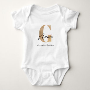 Modern Monogrammed Initiaal G & Naam Gepersonalise Romper