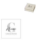 Modern Monogrammed Initiaal G & Naam Gepersonalise Rubberstempel (Gestempeld)