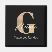 Modern Monogrammed Initiaal G & Naam Persoonlijk Magneet (Voorkant)