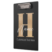 Modern Monogrammed Initiaal H & Naam Gepersonalise Klembord (Links)