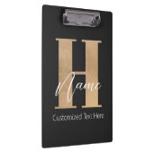 Modern Monogrammed Initiaal H & Naam Gepersonalise Klembord (Rechts)