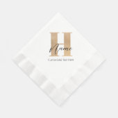 Modern Monogrammed Initiaal H & Naam Gepersonalise Servet (Hoek)