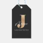 Modern Monogrammed Initiaal J & Naam Gepersonalise Cadeaulabel (Voorkant)